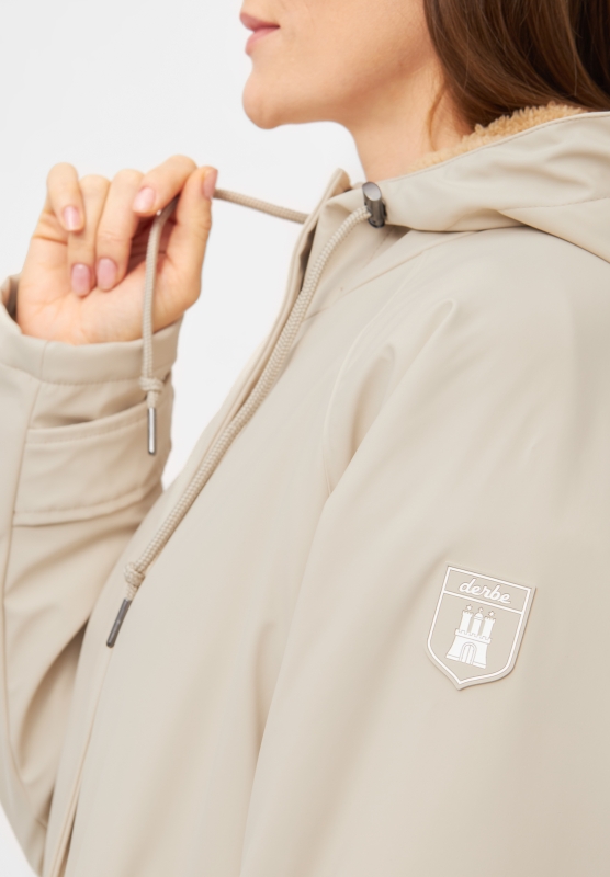 Friese Tidaholm-  Damen Regenjacke - Fog Beige Gefüttert